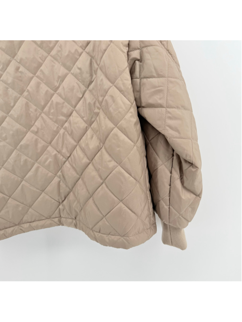 Women's Levi Strauss & Co. Quilted Puffer Jacket Small Beige Tan White Tab - Picture 10 of 16